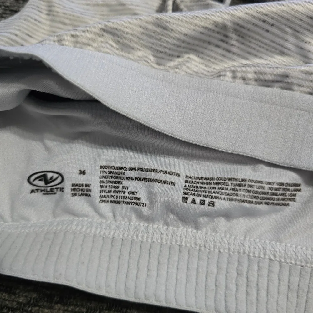 Athletic Works Sports Bra Womens 36 Grey Space Dye Strappy Back AWY79‎ - Picture 3 of 4